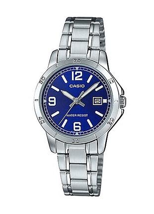 Casio ltp-v004d-2b — жіночий кварцовий годинник, сталевий браслет, wr 30 м