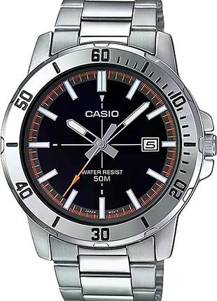 Casio mtp-vd01d-1e2 — чоловічий кварцовий годинник, сталевий браслет, wr 50 м