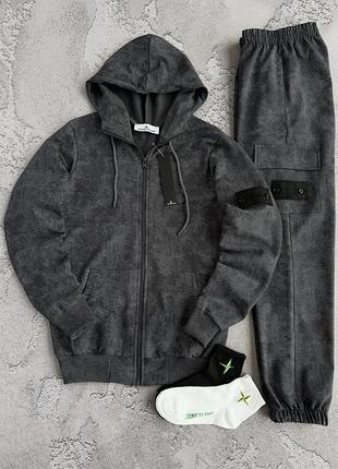 Спортивний костюм чоловічий мармур stone island marble! спортивный костюм мужской графит кофта + штаны stone island! материал двухнитка!размеры s-2xl!