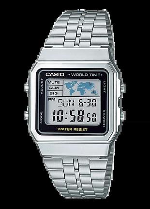 Casio vintage a500wa-1 — наручний годинник унісекс, сталевий браслет, wr 30 м