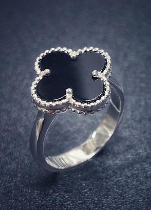 Кільце vc&amp;arpels конюшина 12*14 онікс зі срібла 925 978605771 amaid 1.2811.4600.34 розміри за запитом