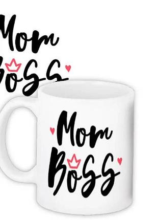 Чашка mom boss кераміка біла 9,5х12,5 см повнокольоровий друк (671941)