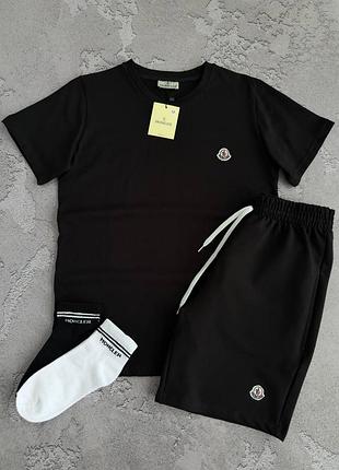 Мужской костюм moncler черный на лето s / m / l / xl / xxl