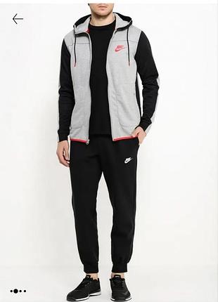 Мужская зип-кофта nike tech fleece / modern (804852-063) на молнии с капюшоном / худи s-m