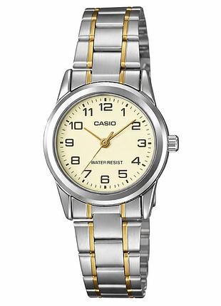 Casio ltp-v001sg-9b — жіночий кварцовий годинник, сталевий браслет, wr 30 м