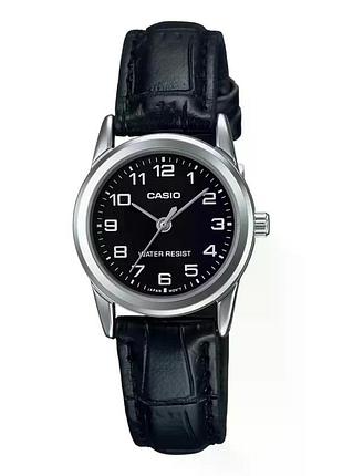 Casio ltp-v001l-1b — жіночий кварцовий годинник, шкіряний ремінець, wr 30 м