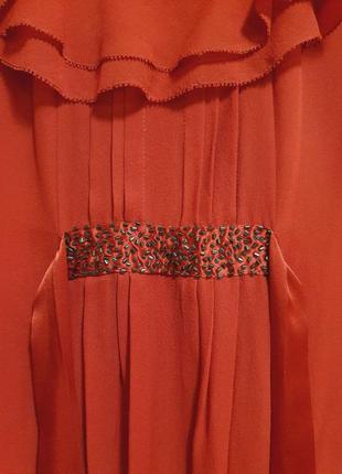 Шикарное бордовое шифоновое платье - размер 12 (40)6 фото