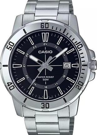 Casio mtp-vd01d-1c — чоловічий кварцовий годинник, сталевий браслет, wr 50 м