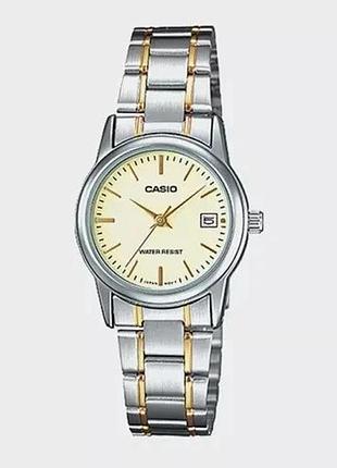 Casio ltp-v002sg-9a — жіночий кварцовий годинник, сталевий браслет, wr 30 м