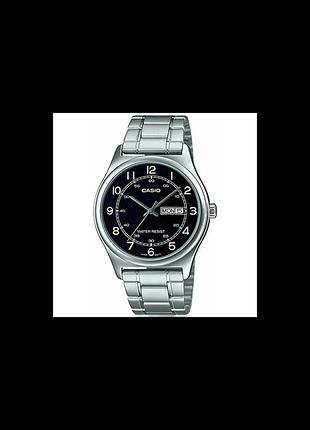 Casio mtp-v006d-1b — чоловічий кварцовий годинник, сталевий браслет, wr 30 м
