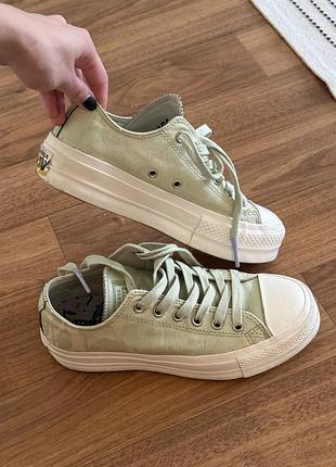 Кеди converse жіночі низькі ніжного зеленого кольору