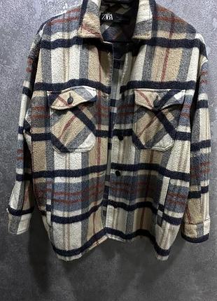 Рубашка в клітинку тепла zara