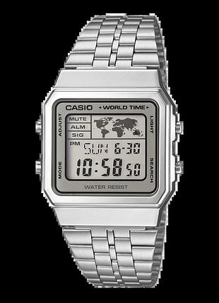 Casio vintage a500wa-7 — наручний годинник унісекс, сталевий браслет, wr 30 м