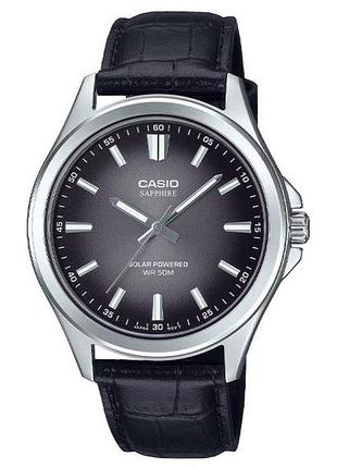 Casio mts-rs100d-1a — чоловічий сонячний годинник, сталевий браслет, wr 50 м