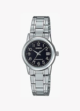 Casio ltp-v002d-1b — жіночий кварцовий годинник, сталевий браслет, wr 30 м