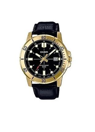 Casio mtp-vd01gl-1e — чоловічий кварцовий годинник, шкіряний ремінець, wr 50 м