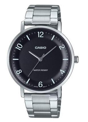 Casio mtp-vt03d-1b — чоловічий кварцовий годинник, сталевий браслет, wr 30 м