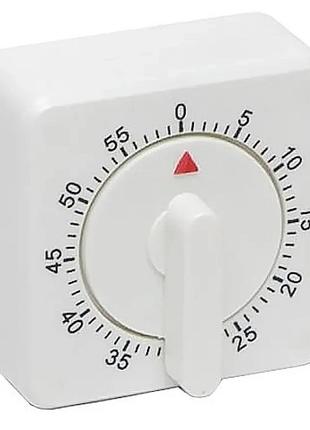 Кухонный механический таймер пластик 6,8х6,8х4,7 см белый 60 минут (530587)