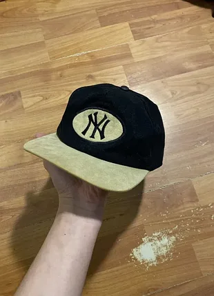 Ny new era черная вельветовая кепка бейсболка new york nike