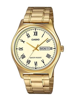 Casio mtp-v006g-9b — чоловічий кварцовий годинник, сталевий браслет, wr 30 м