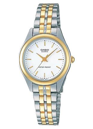 Casio ltp-1129g-7a — жіночий кварцовий годинник, сталевий браслет, wr 30 м