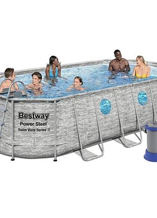 Каркасный бассейн bestway пвх 549х274х122 см ротанг (672324)