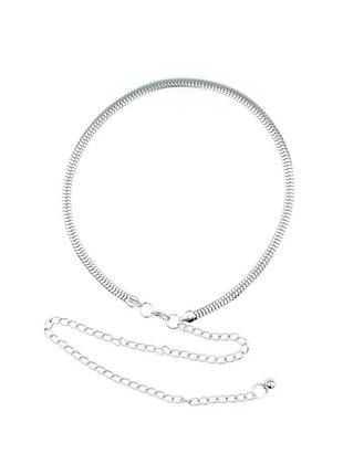 Серебристый пояс 110 см металлический new trend (526719)