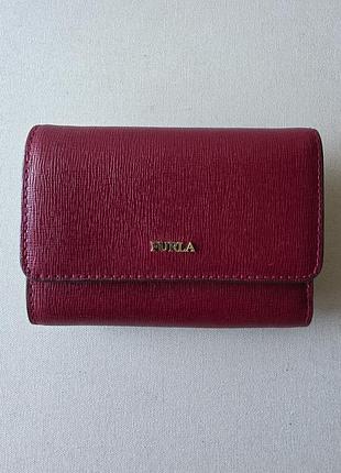 Шкіряний гаманець furla babylon trifold burgundy