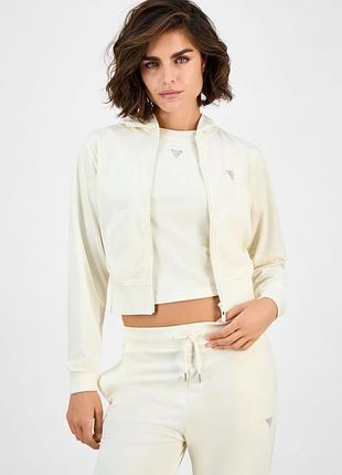 Толстовка жіноча guess велюрова кофта на блискавці