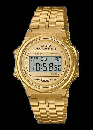 Casio vintage a171weg-9a — наручний годинник унісекс, сталевий браслет, wr 30 м