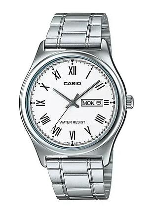 Casio mtp-v006d-7b — чоловічий кварцовий годинник, сталевий браслет, wr 30 м