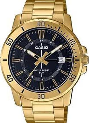 Casio mtp-vd01g-1c — чоловічий кварцовий годинник, сталевий браслет, wr 50 м