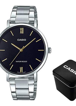 Casio ltp-vt01d-1b — жіночий кварцовий годинник, сталевий браслет, wr 30 м