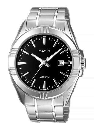 Casio mtp-1308d-1a — чоловічий кварцовий годинник, сталевий браслет, wr 50 м