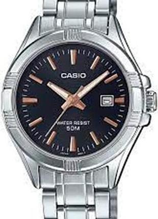 Casio ltp-1308d-1a2 — женские кварцевые часы, стальной браслет, wr 50 м