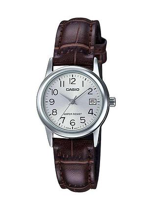 Casio ltp-v002l-7b2 — жіночий кварцовий годинник, шкіряний ремінець, wr 30 м