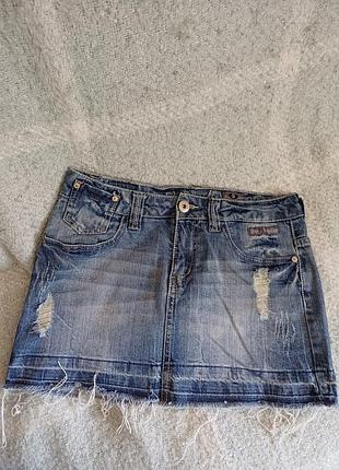 Короткая джинсовая юбка / мини-юбка fresh made (denim collection), р. s