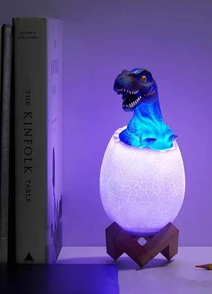 3d лампа нічник пвх 19х9 см яйце динозавра колірний (528964)