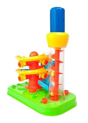 Конструктор edu-toys гирка-спираль 55 деталей разноцветный пластик 33х26 6х11 см (701274)
