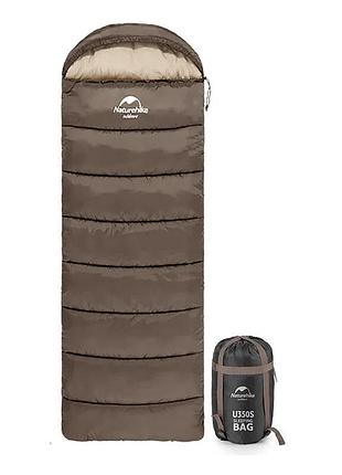 Спальник naturehike холлофайбер 220х75 см коричневий (676265)