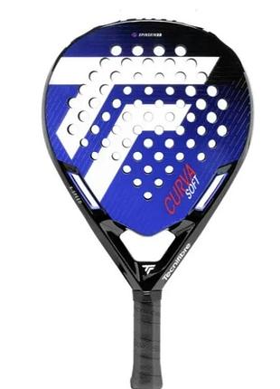 Ракетка для падл тенісу tf soft eva carbon 360 г чорна синя (710411)