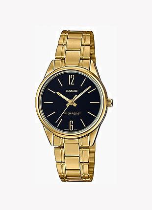 Casio ltp-v005g-1b — жіночий кварцовий годинник, сталевий браслет, wr 30 м