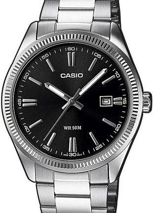 Casio mtp-1302d-1a1 — чоловічий кварцовий годинник, сталевий браслет, wr 50 м
