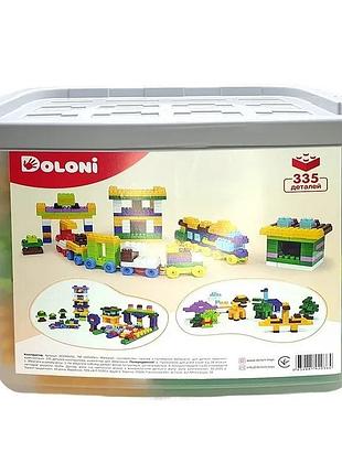Детский блочный конструктор doloni пластик 335 деталей в боксе (672093)