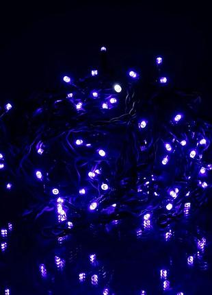 Гірлянда світлодіодна бахрома 6 м чорний провід синій 105 led (577380)