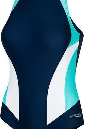 Купальник aqua speed 78% поліамід 22% еластан розмір 38 темно-синій бірюзовий білий (712522)