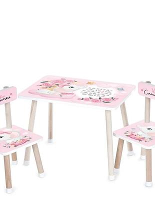 Детский столик bambi дсп 60х40 см с 2 стульчиками (561273)