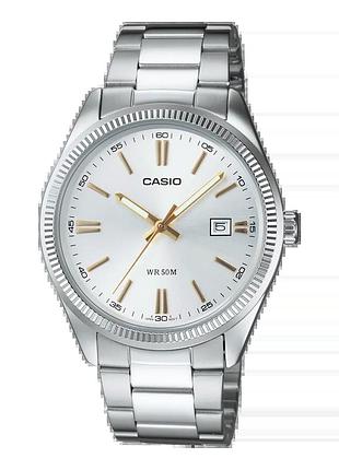Casio mtp-1302d-7a2 — чоловічий кварцовий годинник, сталевий браслет, wr 50 м