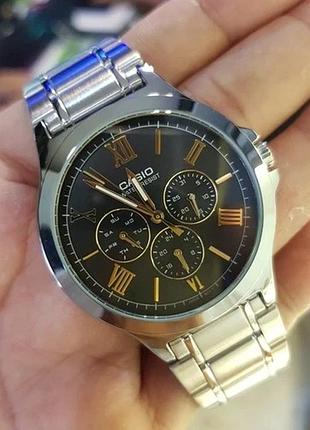 Casio mtp-v300d-1a2 — чоловічий кварцовий годинник, сталевий браслет, wr 50 м