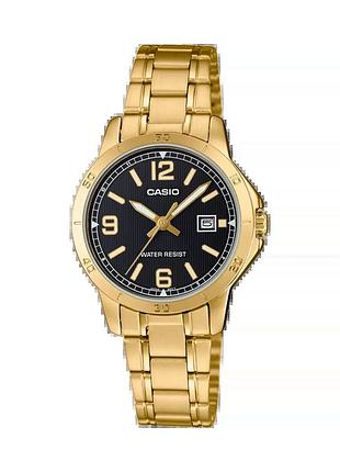 Casio ltp-v004g-1b — жіночий кварцовий годинник, сталевий браслет, wr 30 м